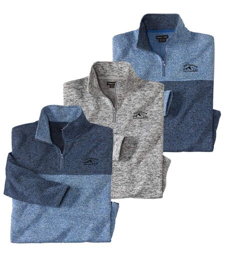 Pack of 3 Men's Brushed Fleece Jumpers