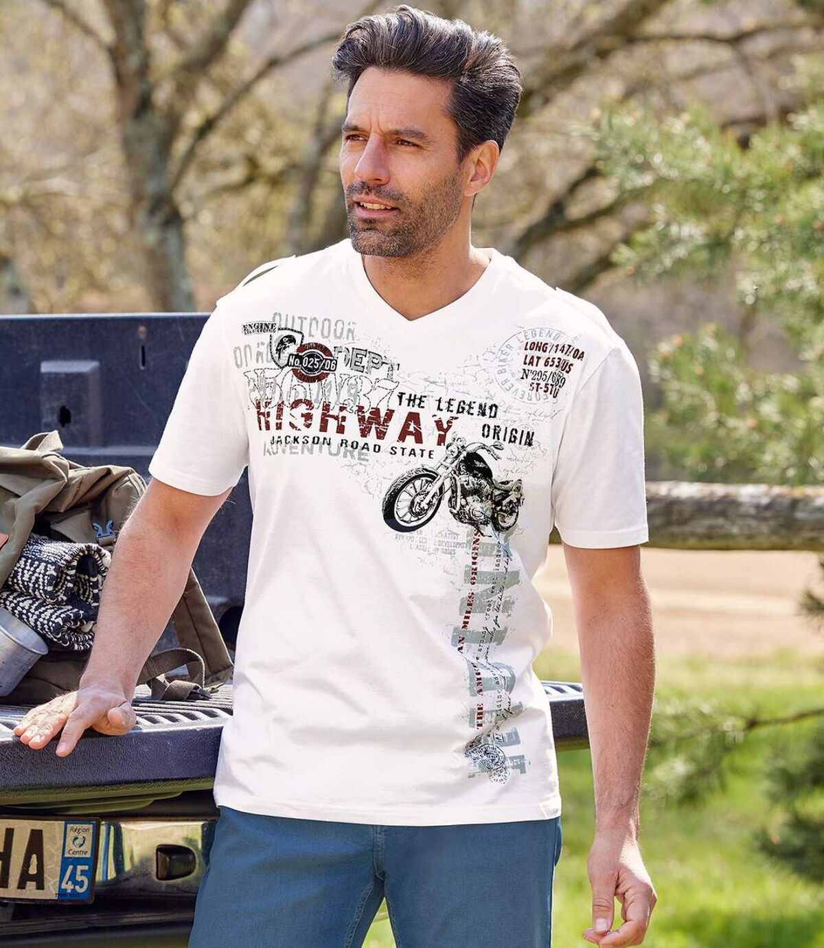 2er-Pack T-Shirts mit V-Ausschnitt Atlas For Men