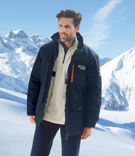 Men's Navy Quilted Parka