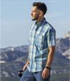 Ocean kockás sztreccs ing  Atlas For Men