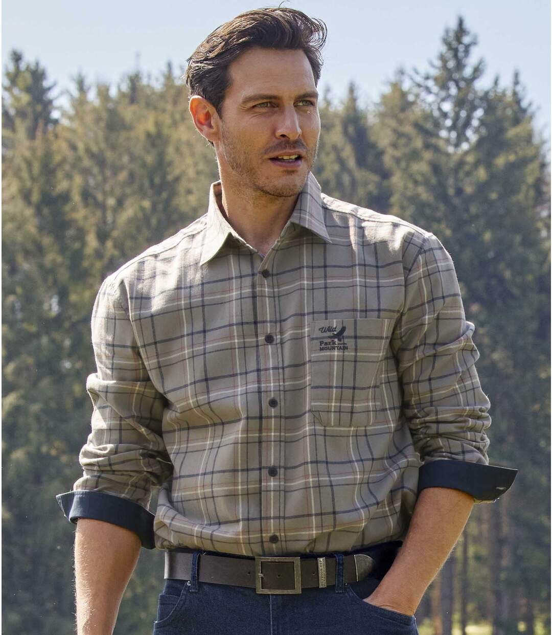 Men's Grey Checked Shirt  Atlas For Men