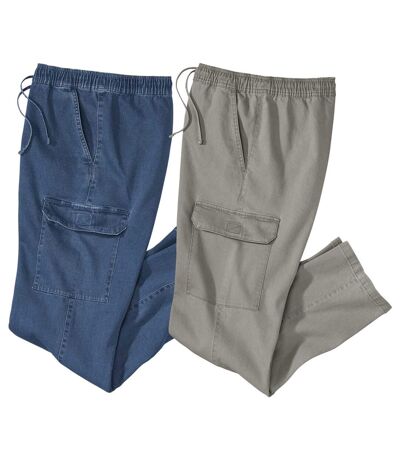Pack of 2 Men's Casual Jeans - Blue Gray