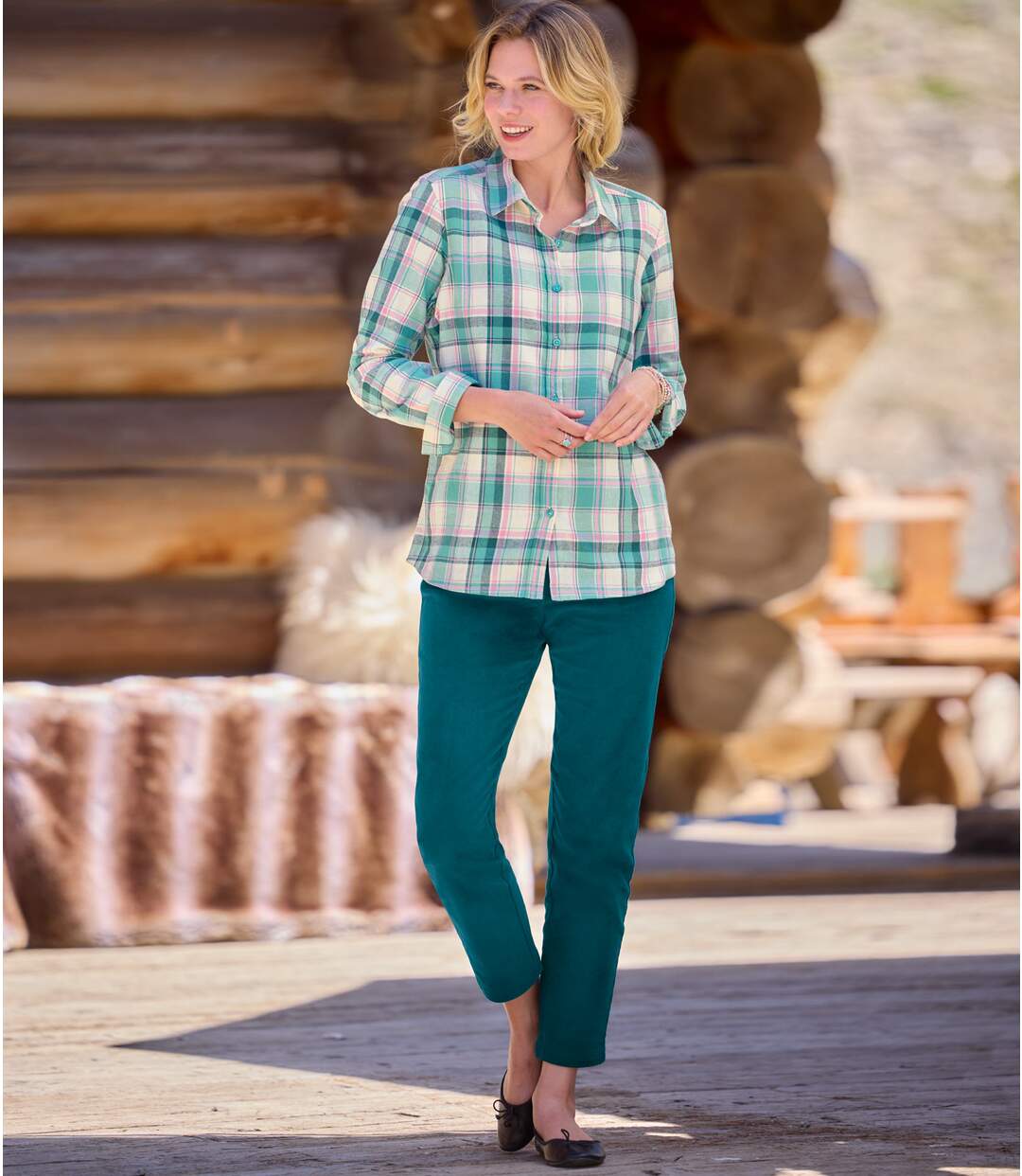 Women's Green Corduroy Pants