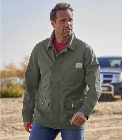 Men's Khaki Safari Jacket - Full Zip 