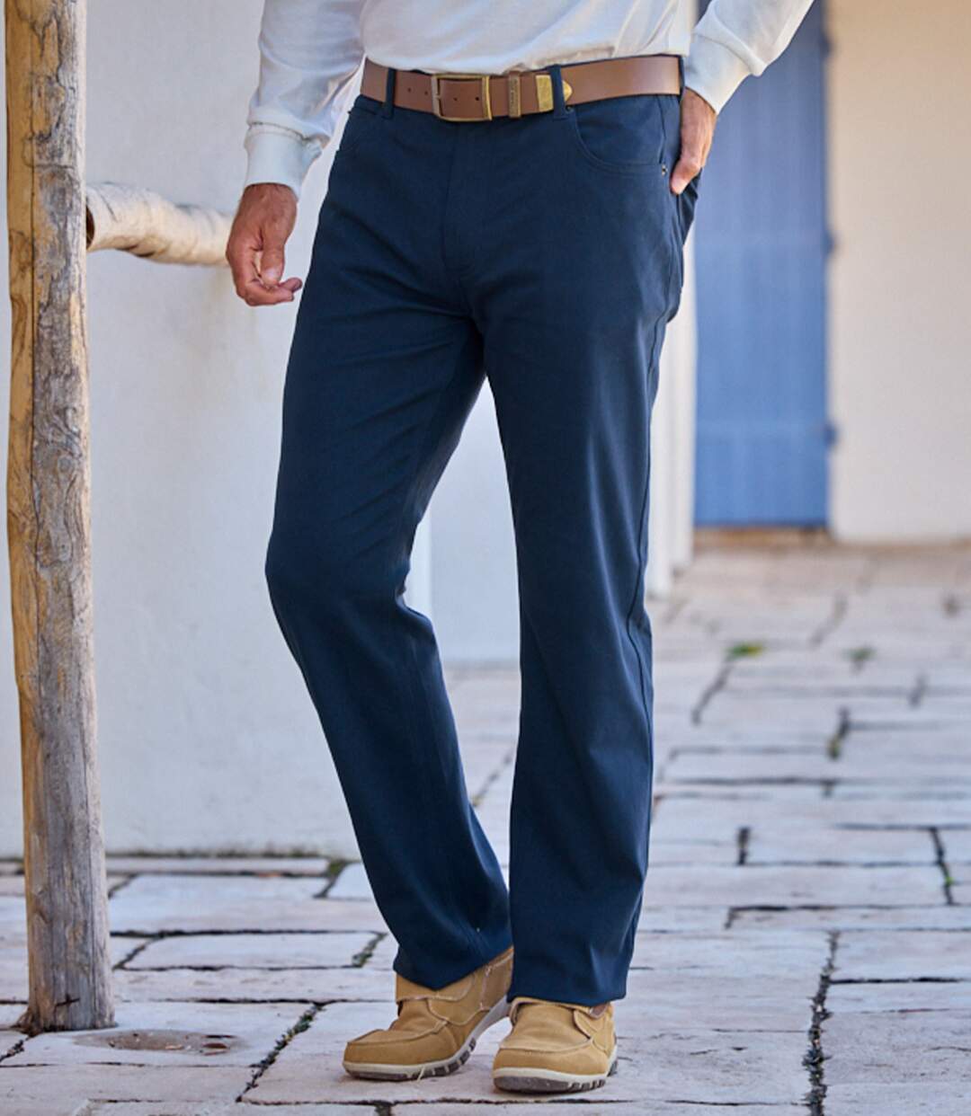 Men's Navy Stretchy Twill Chinos-2