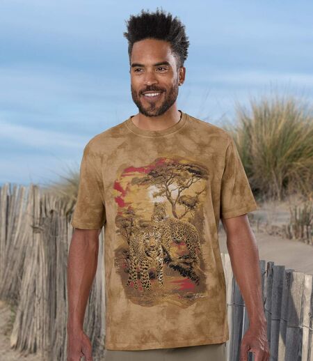 T-shirt met tie-dye-effect Panthères
