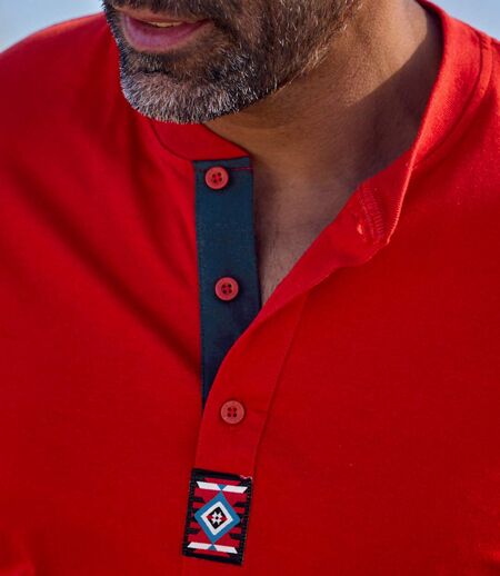 Lot de 3 Tee-Shirts Col Boutonné Décontraction 