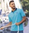 Pack of 2 Men's Casual Polo Shirts - Turquoise Navy Atlas For Men