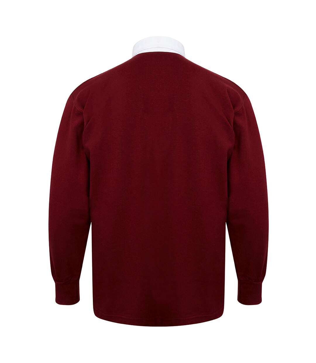 Polo de rugby a manches longues homme bordeaux/blanc Front Row