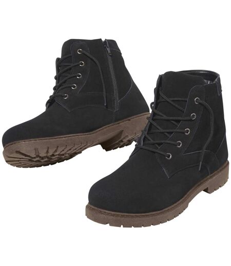 Men's Black Split Leather Boots