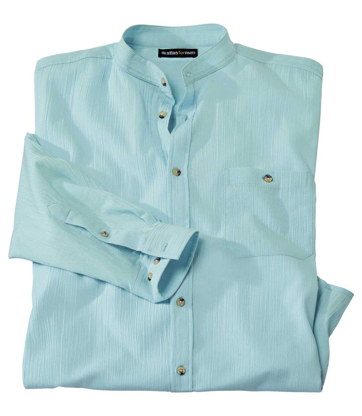 Men's Turquoise Crepon Shirt Atlas For Men