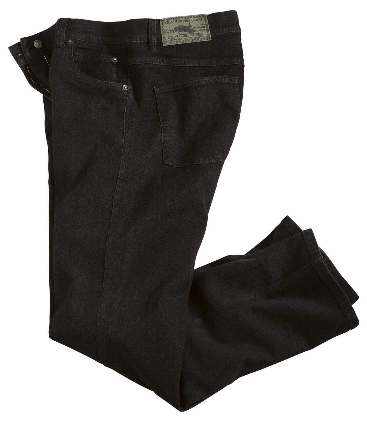 Černé strečové džíny rovného střihu Atlas For Men