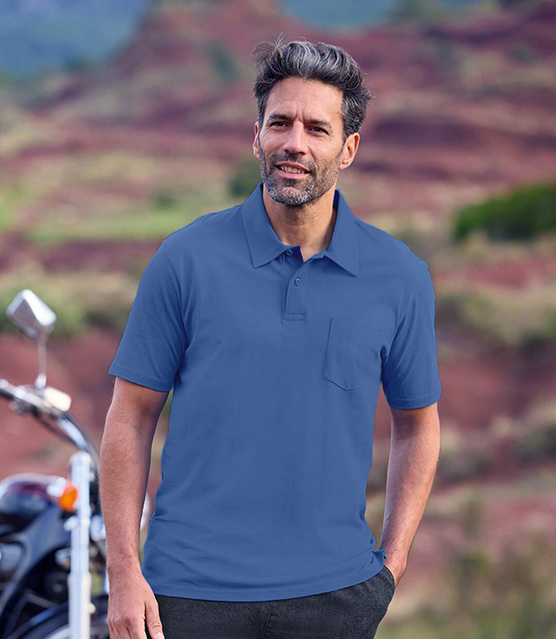 Pack of 4 Men's Jersey Polo Shirts -  Khaki Black Blue Navy-6