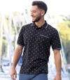 Men's Nautical Print Polo Shirt - Navy Atlas For Men