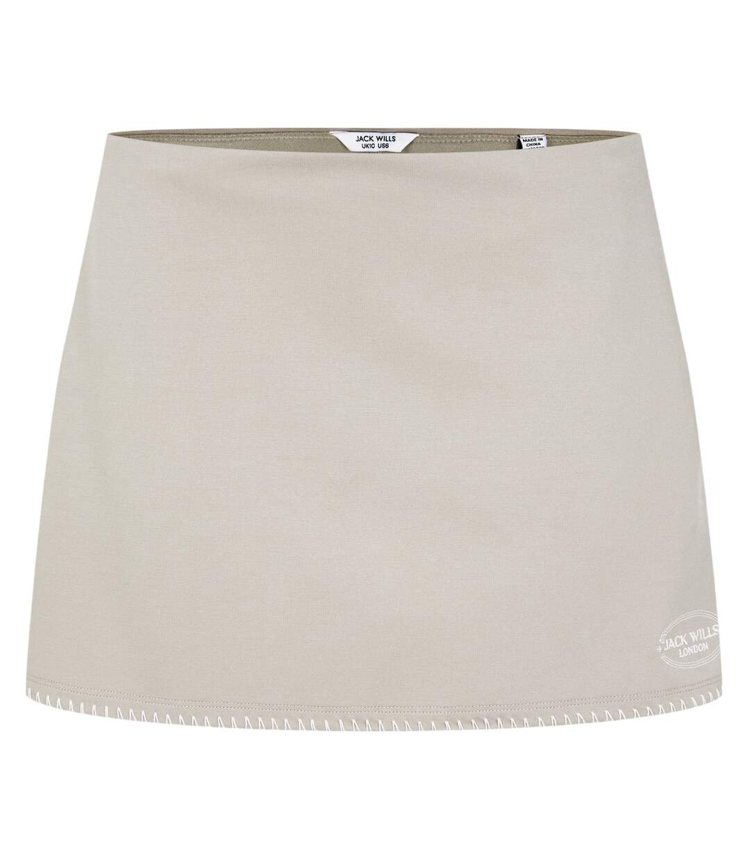 Womens/ladies Stretch Mini Relaxed Fit Skort Taupe Jack Wills-2