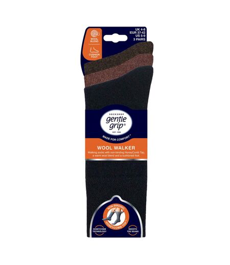 Gentle Grip- Lot De 3 Chaussettes Homme Laine Randonnée Chaudes Rembourrées