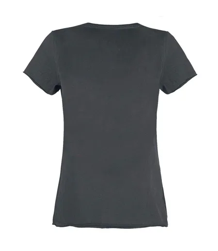 Womens/ladies Ac/dc Logo T-shirt Charcoal Amplified