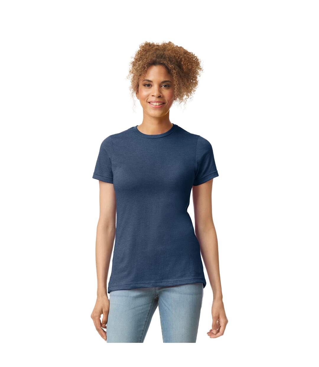 T-shirt femme bleu marine Gildan