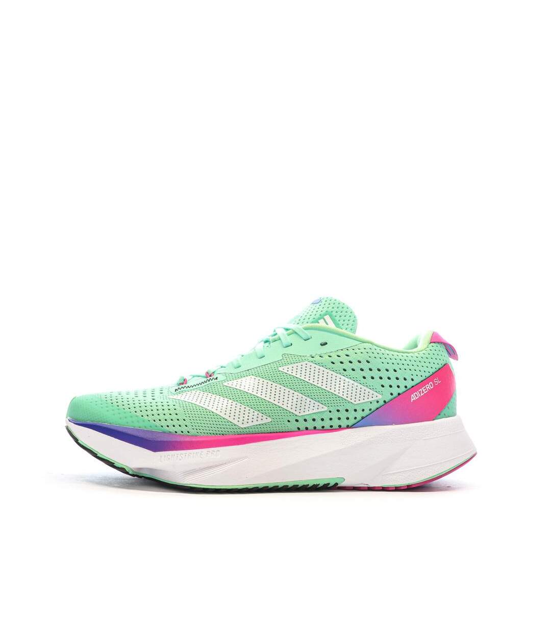 Chaussures de running vertes/roses femme adidas adizero-1