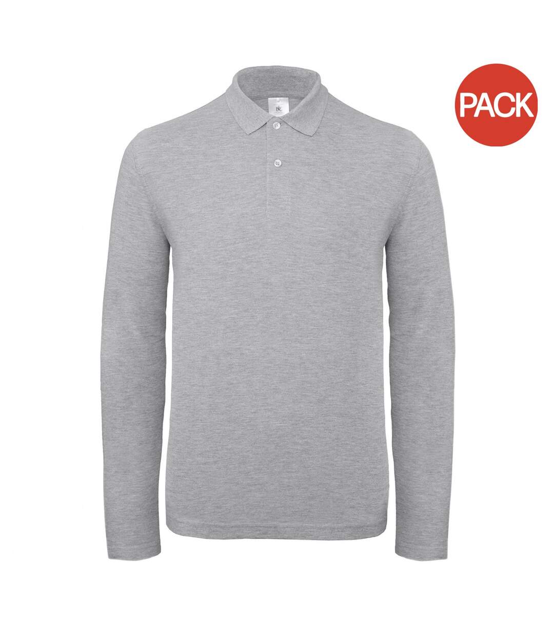 B&C ID.001 Mens Long Sleeve Polo (Pack of 2) (Taupe Gray)