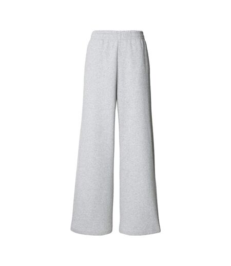 Womens/ladies Wide Leg Sweatpants Heather Grey Build Your Brand