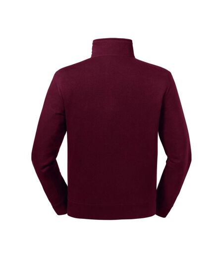 Russell Mens Authentic Zip Neck Sweatshirt (Burgundy) - UTPC4069