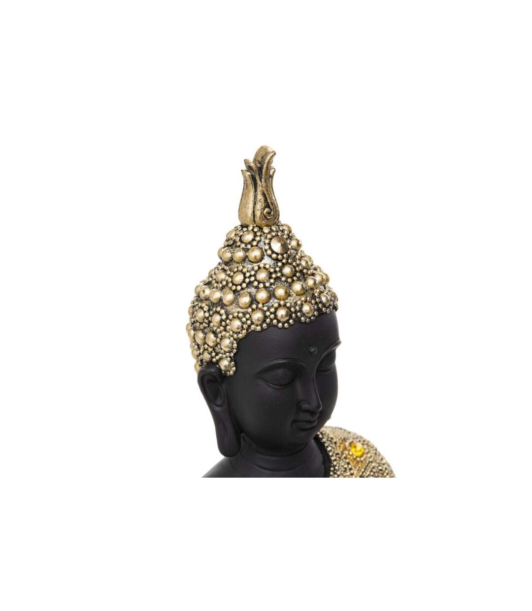 Bouddha Déco Assis 34cm Or & Noir-2