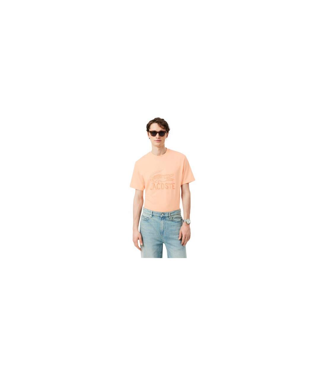 T-shirt Motif/style Logo Homme Rose Lacoste-1