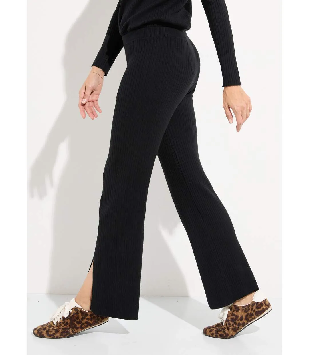 Pantalon détente en maille cotelée-3