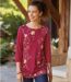 Women's Red Floral Print Top
