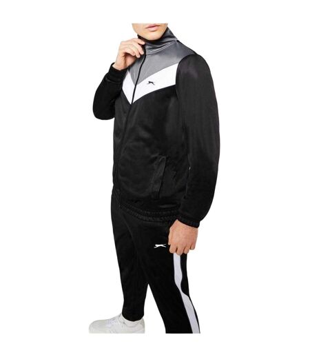 Mens Chevron Lightweight Tracksuit Set Black Charcoal Slazenger