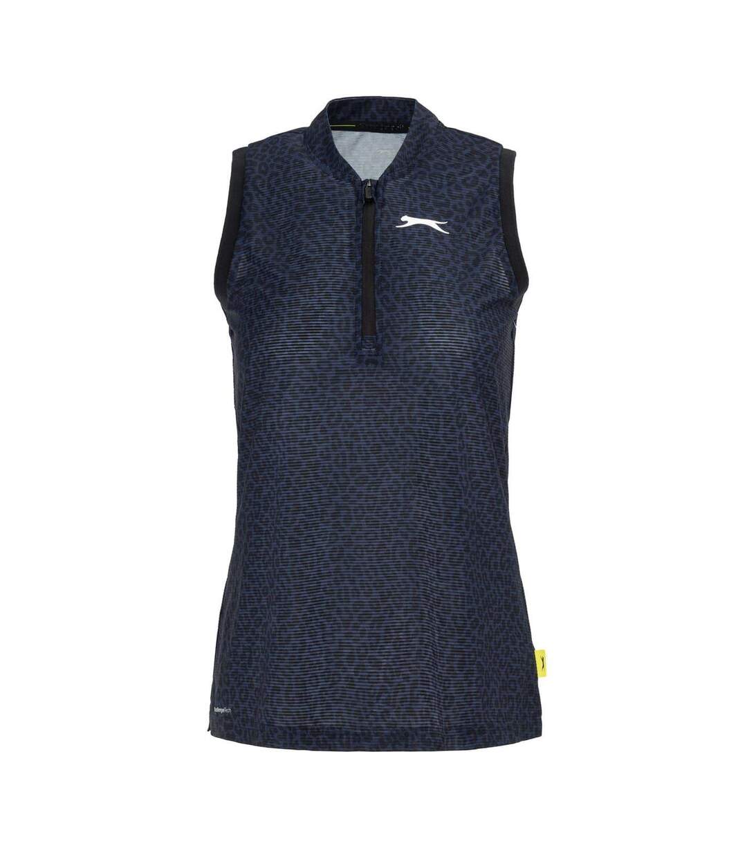 Polo Sans Manches Motif/style Léopard Femme Noir Slazenger-1