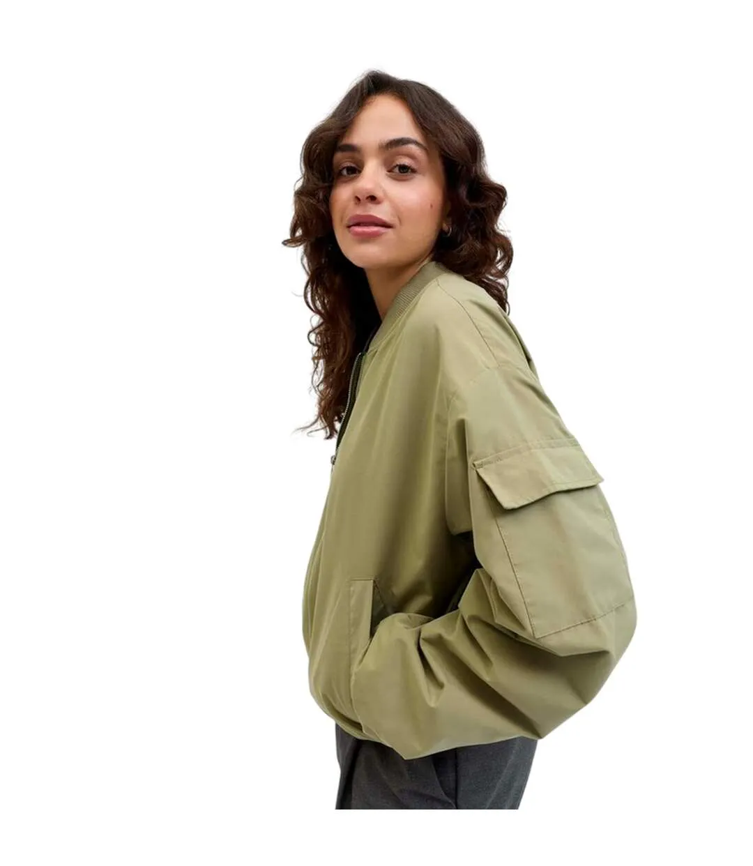 Blouson Aviateur Femme Vert JJXX-4