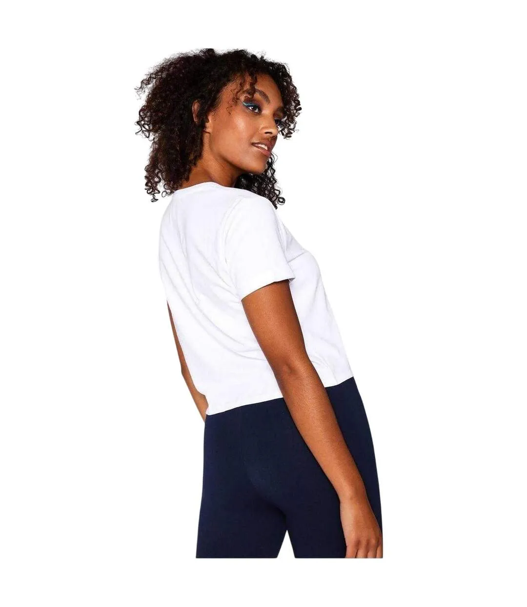 Womens/ladies Logo Crop T-shirt White 11 Degrees-3