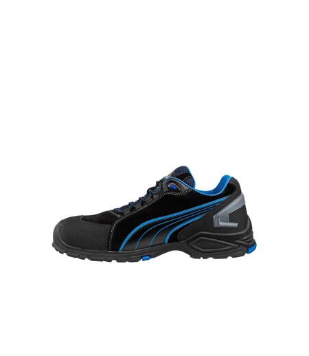 Mens Rio Leather Low Trainers Black Blue Puma Safety