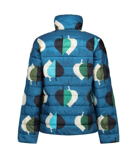 Doudoune matelassée orla kiely femme bleu sarcelle / feuilles d´orme Regatta