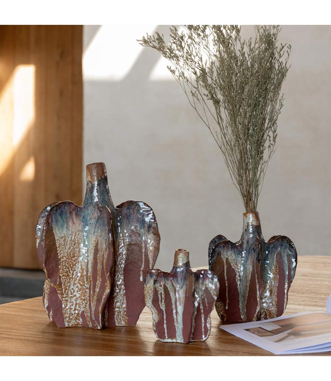 Vase Déco en Céramique Naga 15cm Rouille-3
