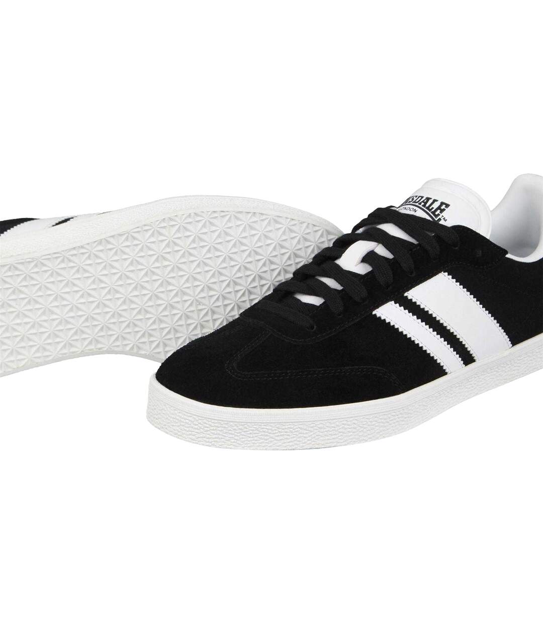 Mens Hayes Suede Trainers Black Lonsdale-4