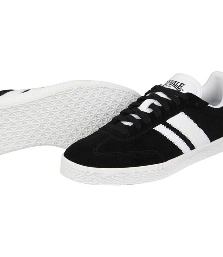 Mens Hayes Suede Trainers Black Lonsdale