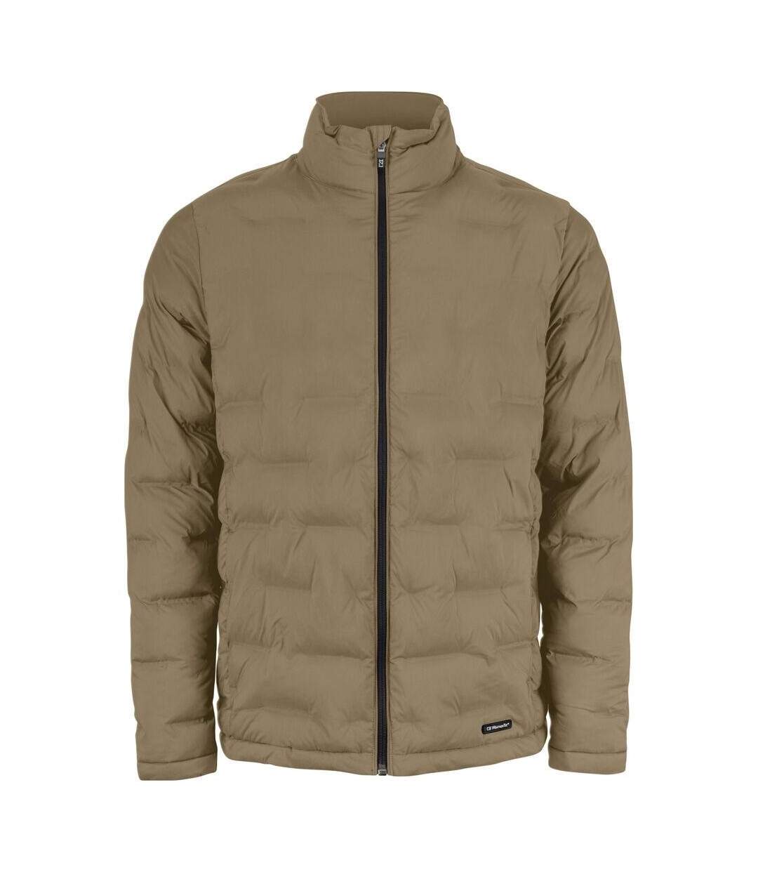 Womens/ladies Plain Full Zip Hoodie Khaki Brown Clique-1