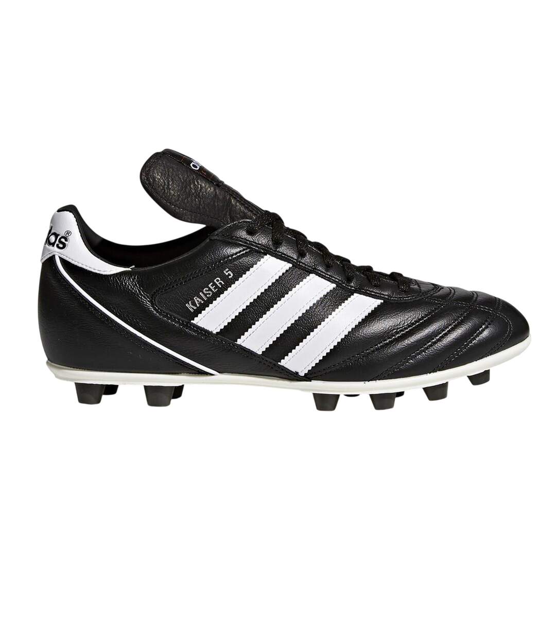 Mens Kaiser 5 Liga 3 Stripes Leather Football Boots Black White Adidas-1