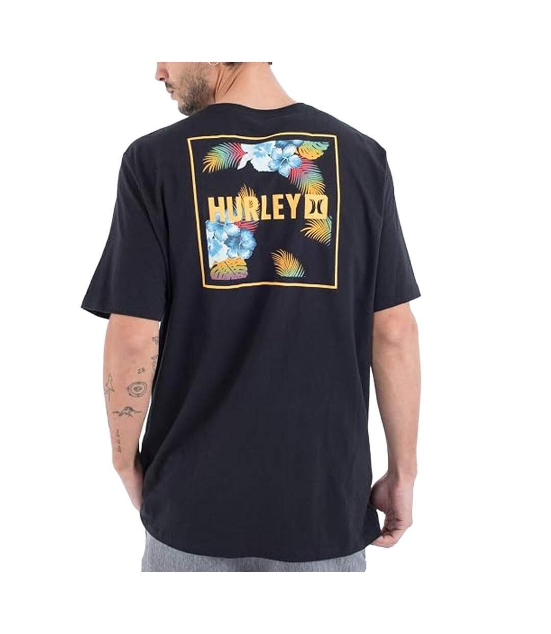 T-shirt noir homme hurley corners-2