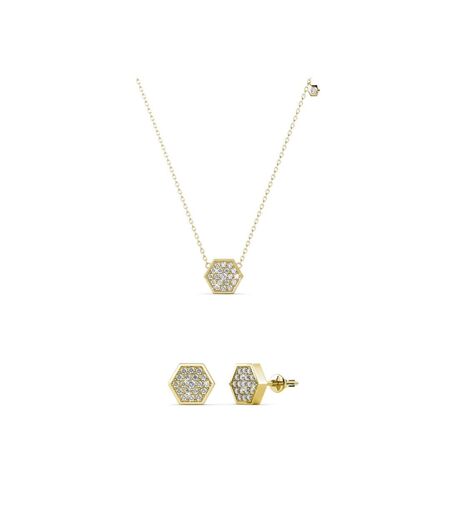 Parure et Coffret Hexagon, Zircon Blanc