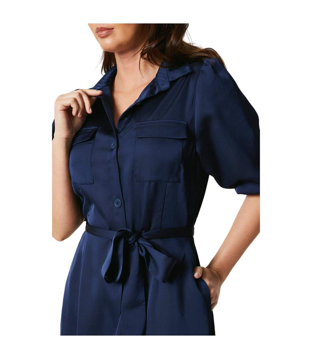 Robe mi-longue femme bleu marine Principles-4