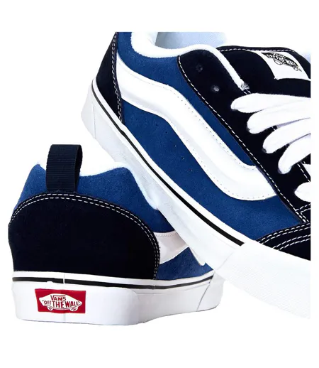Mens Knu Skool Padded Suede Skate Shoes Navy White Vans