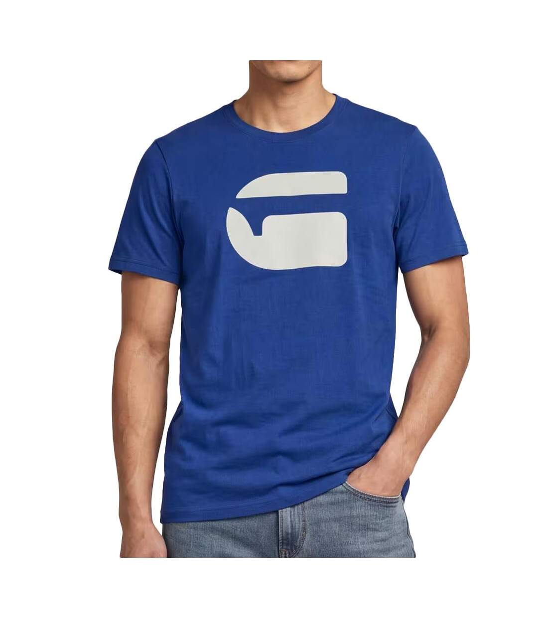 T-Shirt bleu homme g-star raw logo-1