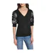 Womens/ladies Knitted Puff Sleeve Top Black Karl Lagerfeld-2