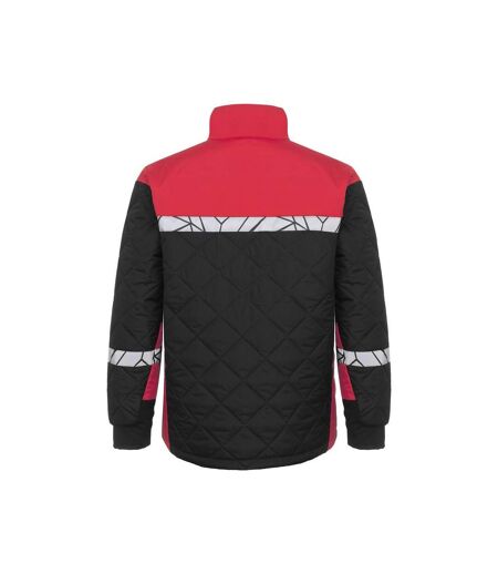 Mens Progression Quilted Lightweight Padded Jacket Black Red Projob