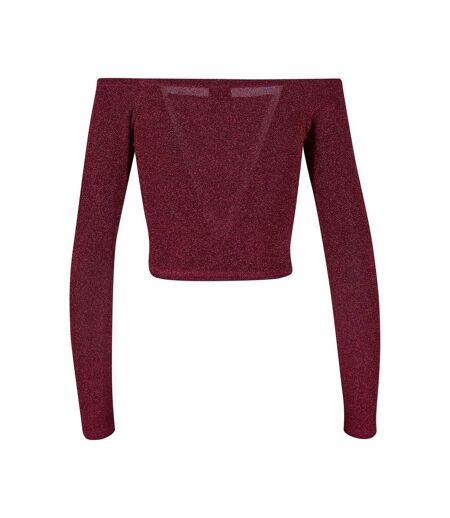 Haut Manches Longues Motif/style Paillettes Femme Bordeaux Urban Classics