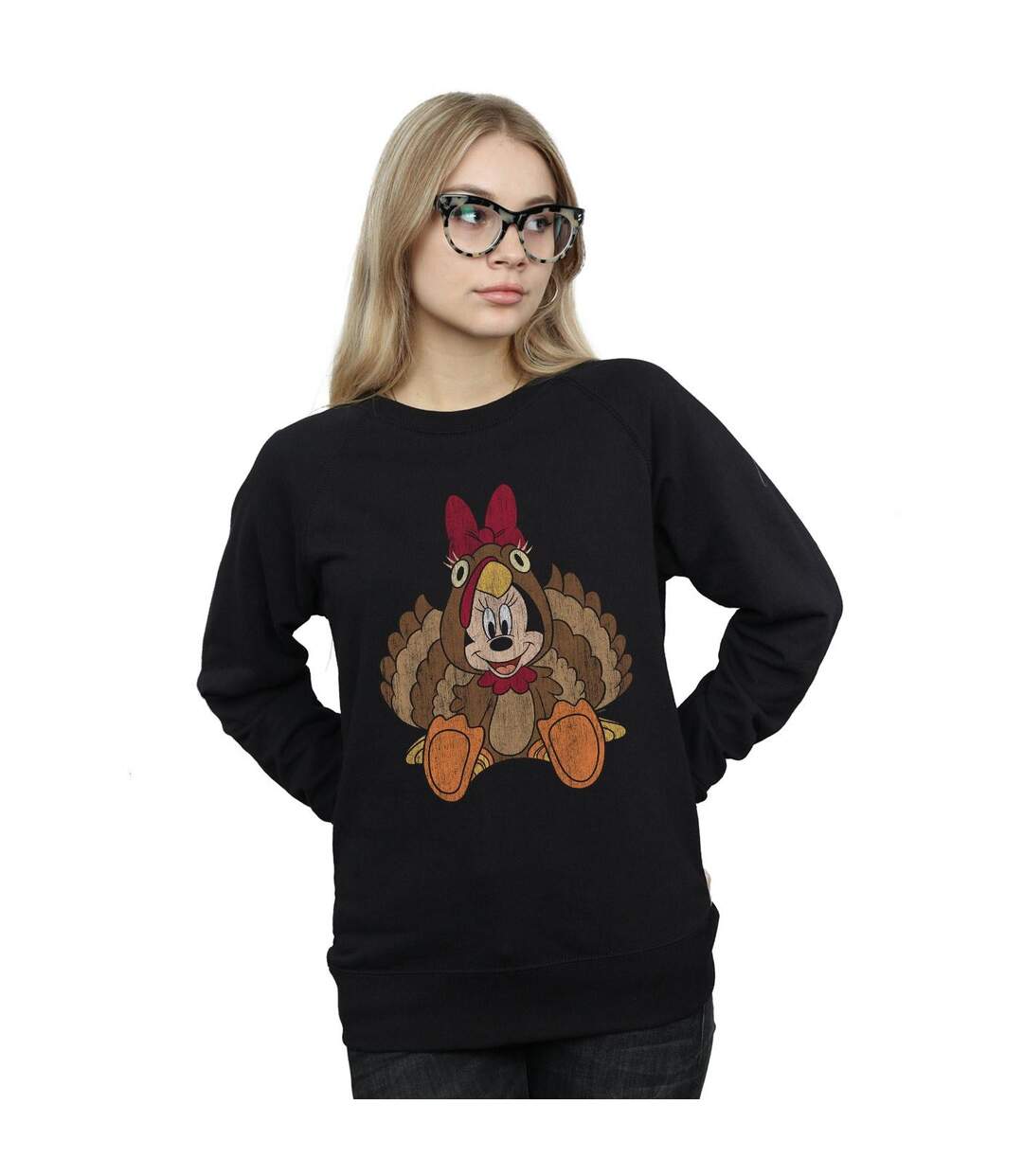 Disney Sweatshirt Femme/Femme Minnie Mouse Thanksgiving Turkey Costume Sweatshirt (Noir) - UTBI27998-2
